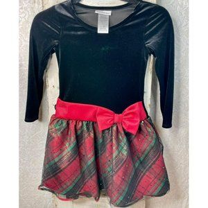 Bonnie Jean Dress Formal Dress ♥️ Holiday Plaid Sparkle Taffeta Drop Waist New!